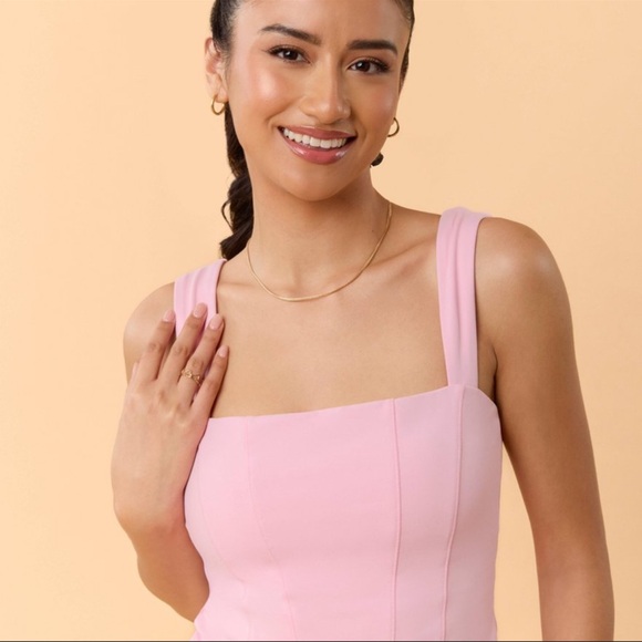 Blogilates Women's Tiny Bows Corset Tank Top - Pink M - Picture 5 of 14